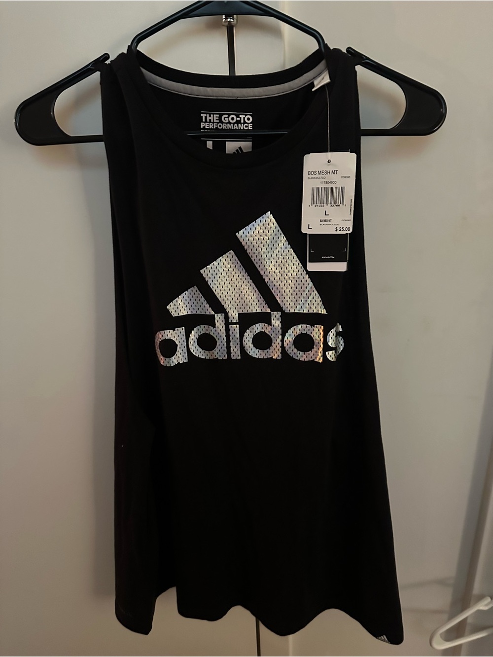 🆕 Adidas Black Tank Top with Holographic Logo